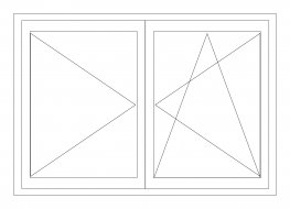 Diagrama D folha praticável + folha oscilobatente