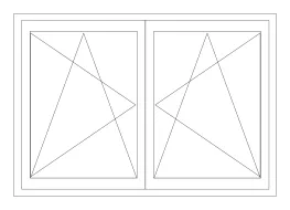 Diagrama E duas folhas oscilobatentes com poste intermédio