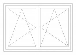Diagrama E duas folhas oscilobatentes com poste intermédio